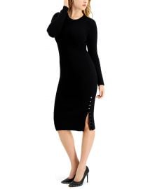 GUESS Shae Buttoned Sweater Dress   Reviews - Dresses - Women - Macy s at Macys